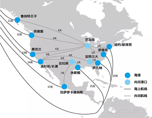 國內到美東經過巴拿馬運河航線圖